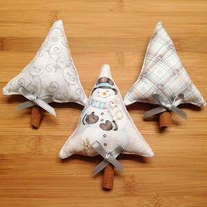 Set of 3 Snowman Trees, Handmade Wreath Embellishments, Ready to Ship