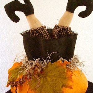 Halloween Witch Legs Sewing Pattern / Pumpkin Sewing Pattern / Instant Download / Witch Legs in Pumpkins image 1