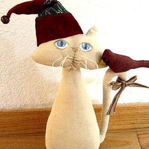 Whimsical Holiday DIY: Cat and Cardinal PDF Pattern