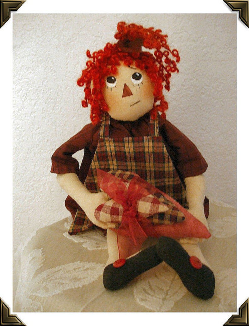 Primitive Raggedy Doll Pattern / Sewing Pattern / E Pattern / PDF Craft Pattern / Instant Download image 3