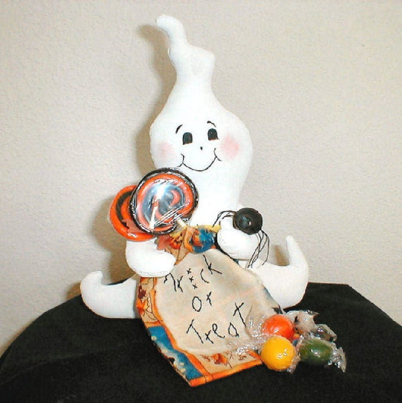 Whimsical Halloween Ghost Doll Pattern - Simple Instructions, Digital Download