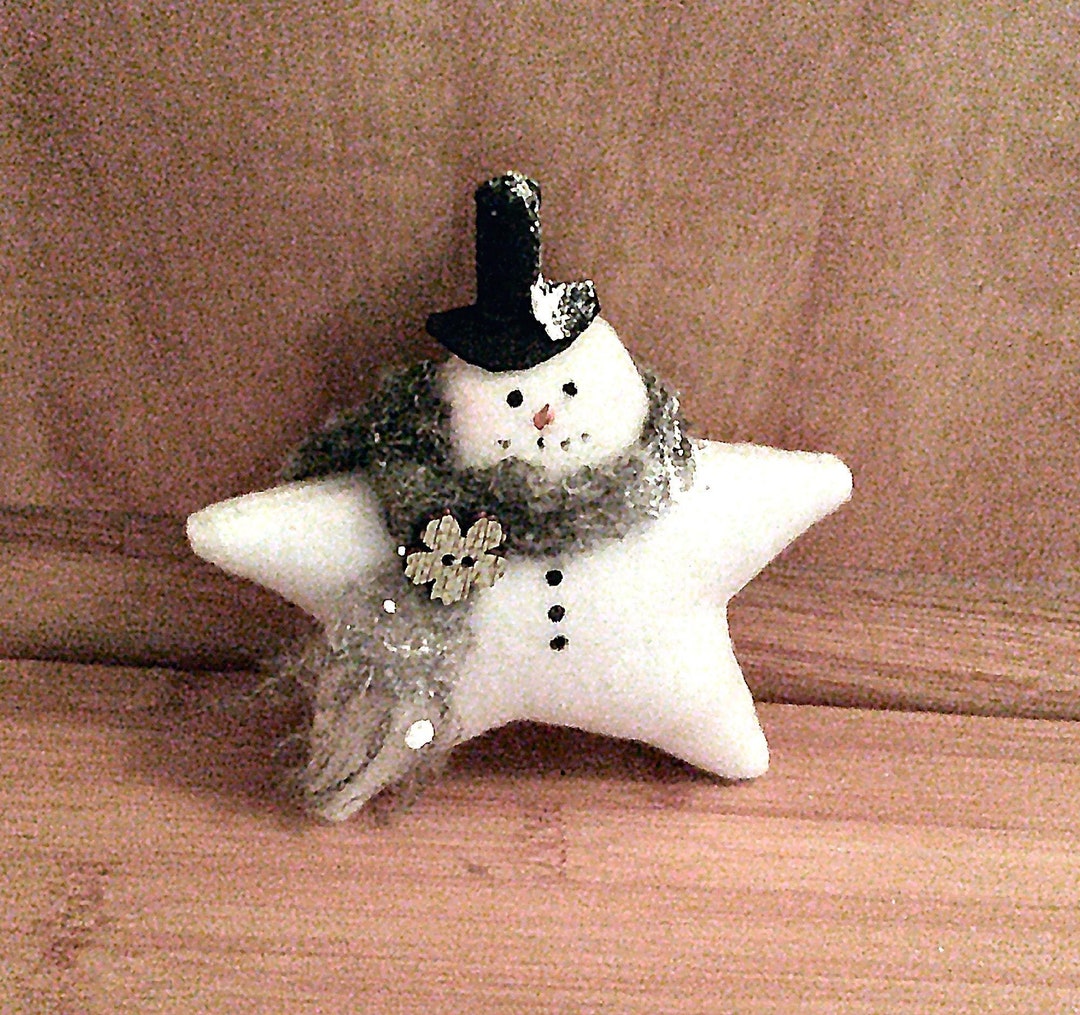 Handmade Snowman Star Winter Decor - Cozy Farmhouse Snowman - Etsy