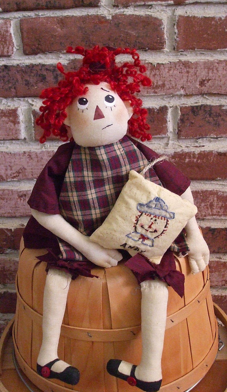 Primitive Raggedy Doll Pattern / Sewing Pattern / E Pattern / PDF Craft Pattern / Instant Download image 2