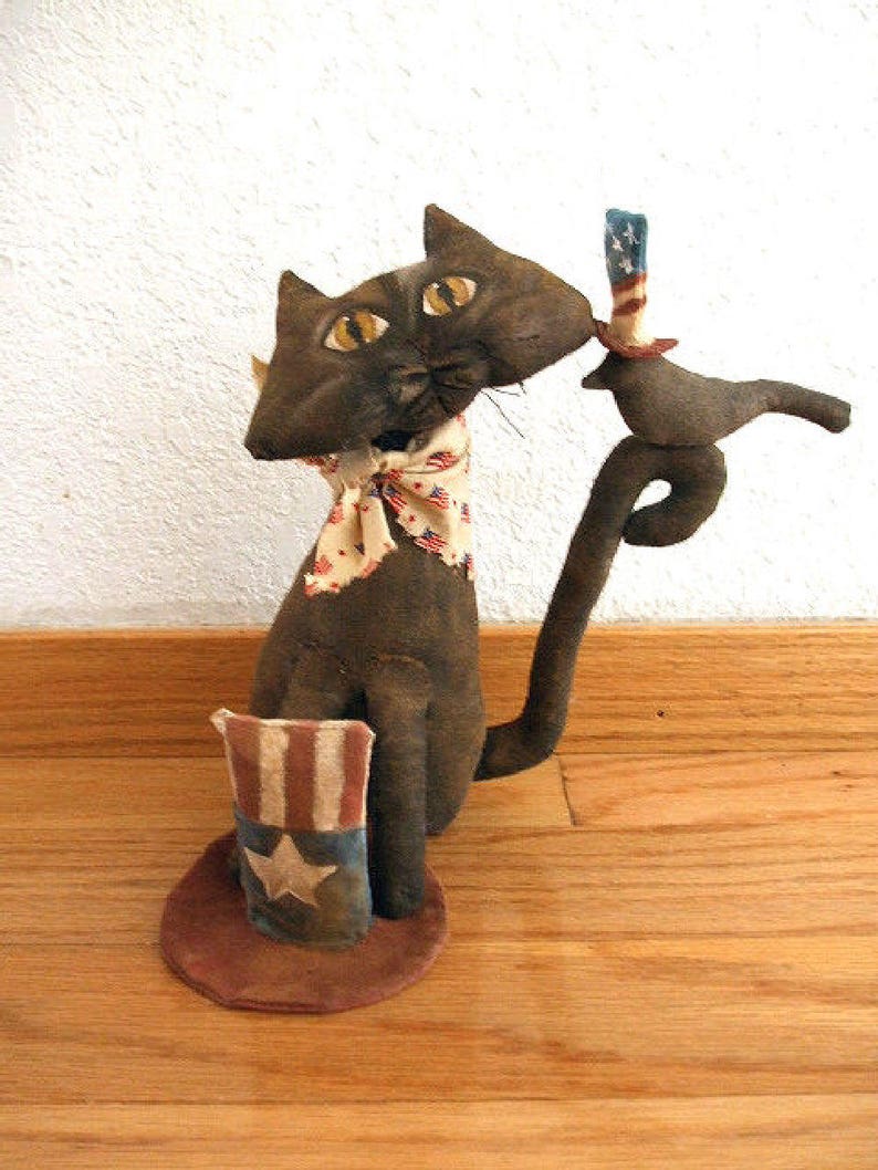 Primitive Patriotic Cat Doll / Sewing Pattern / Holiday PDF / Instant Download image 3