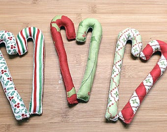Handmade Christmas Candy Canes Set of 6, Holiday Decor, Wreath Decorations