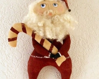 Primitive Christmas Santa Claus / Christmas Ornament Pattern / E Pattern / Instant Download Sewing Pattern