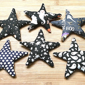 Whimsical Halloween Stars Set - Handmade Fall Ornaments for Wreaths and Decorating