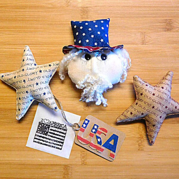 Primitive Uncle Sam Bowl Filler Ornament Decoration