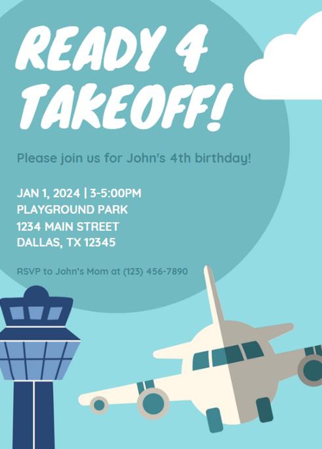 Take Flight Invite Ready 4 Takeoff Party Invitation Template - Etsy