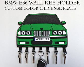 BMW E36 sleutelhouder-hanger-sleutelhanger-sleutelhanger-aangepaste kleur gepersonaliseerd – muurdecoratie – cadeau voor hem – autoliefhebber garage autoaccessoires