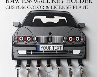 BMW E38 sleutelhouder-hanger-sleutelhanger-sleutelhanger-aangepaste kleur gepersonaliseerd – muurdecoratie – cadeau voor hem – autoliefhebber garage autoaccessoires