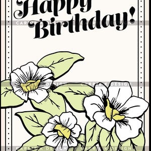 Cartão de aniversário floral para impressão