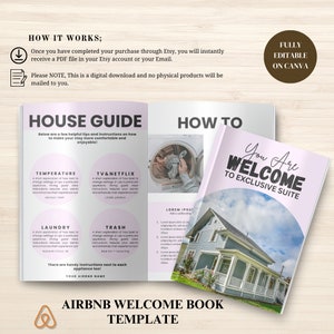 Airbnb Welcome Book, Guest Log Book, Vacation Rental Planner, Guest House Notebook