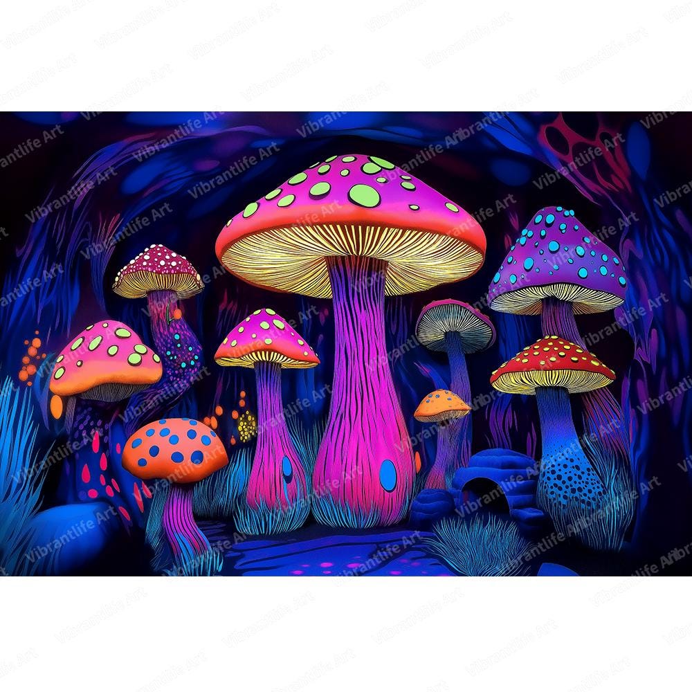 Magic mushroom art - Etsy 日本