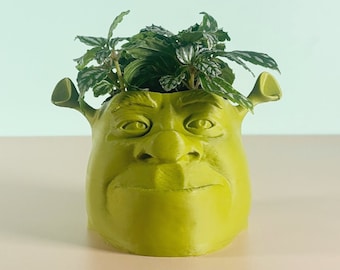 Unique Shrek Head Planter Pot - Cactus Pot and Pen Holder - FAST SHIPPING!