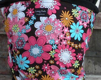 ORGANIC BAMBOO Baby Wrap Sling Carrier-Britt on Black-One Size Fits All--DvD Included-Wrap is Reversible Just Give It a Flip
