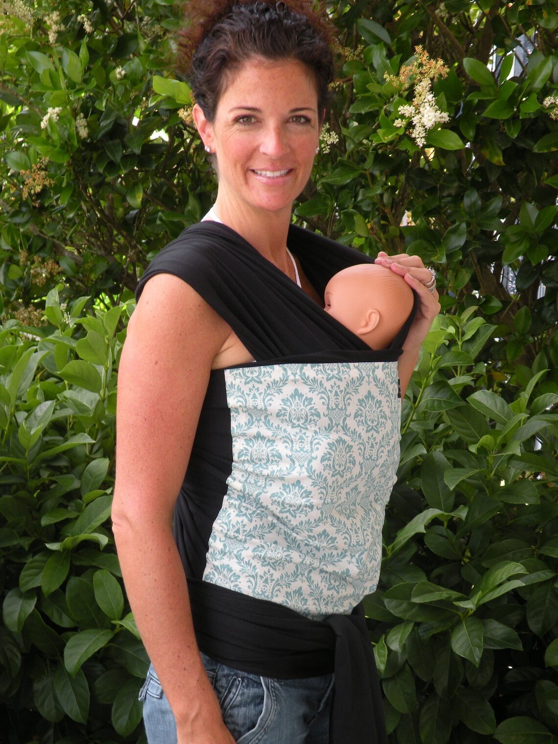 ORGANIC COTTON Baby Wrap Sling Carrierteal Damask on Etsy