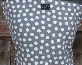 ORGANIC COTTON Baby Wrap Carrier-White Dots on Gray-DvD included-One Size Fits All