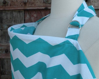 Nursing Cover-Teal Chevron-Free Shipping When Purchased With A Wrap