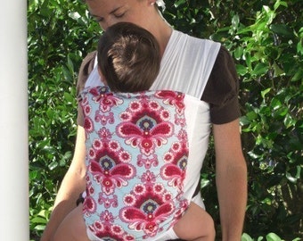 ORGANIC COTTON Baby Wrap Sling Carrier-Pink Wallpaper-DvD Included-Newborn to Toddler-One Size Fits All