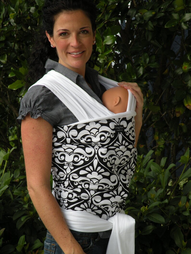 ORGANIC COTTON Baby Wrap Sling Carrierwhite Damask on Etsy