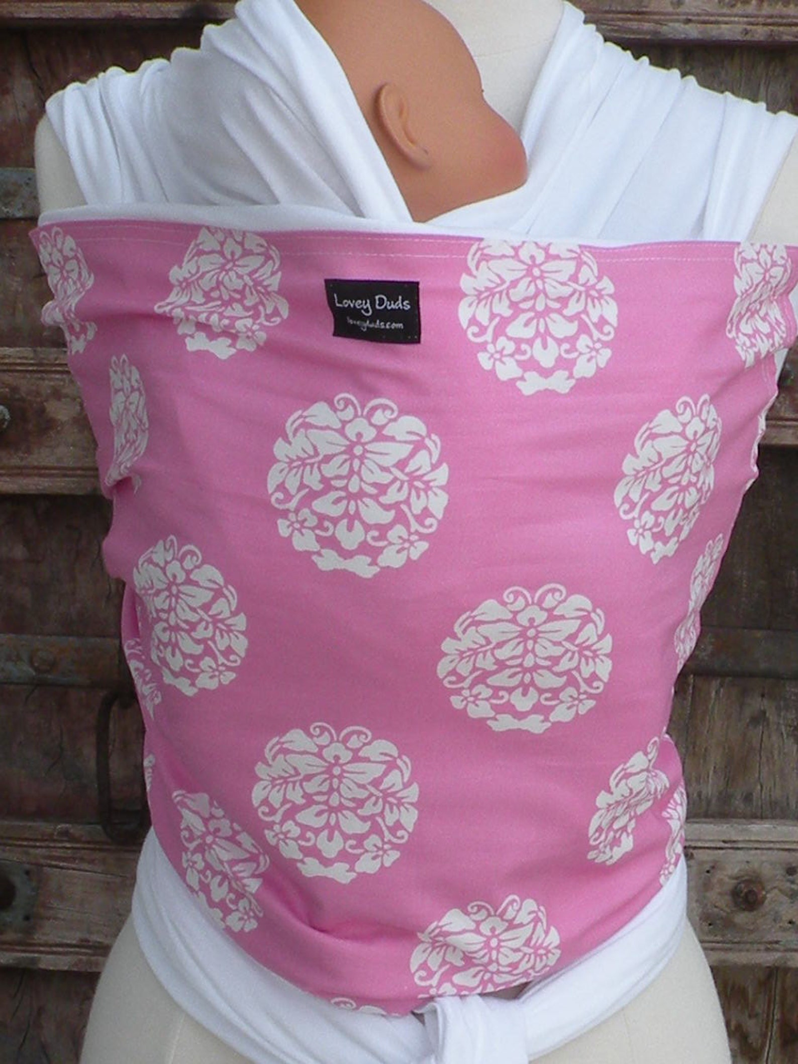 ORGANIC COTTON Baby Wrap Sling Carrierbubblegum Pinkblooms Etsy