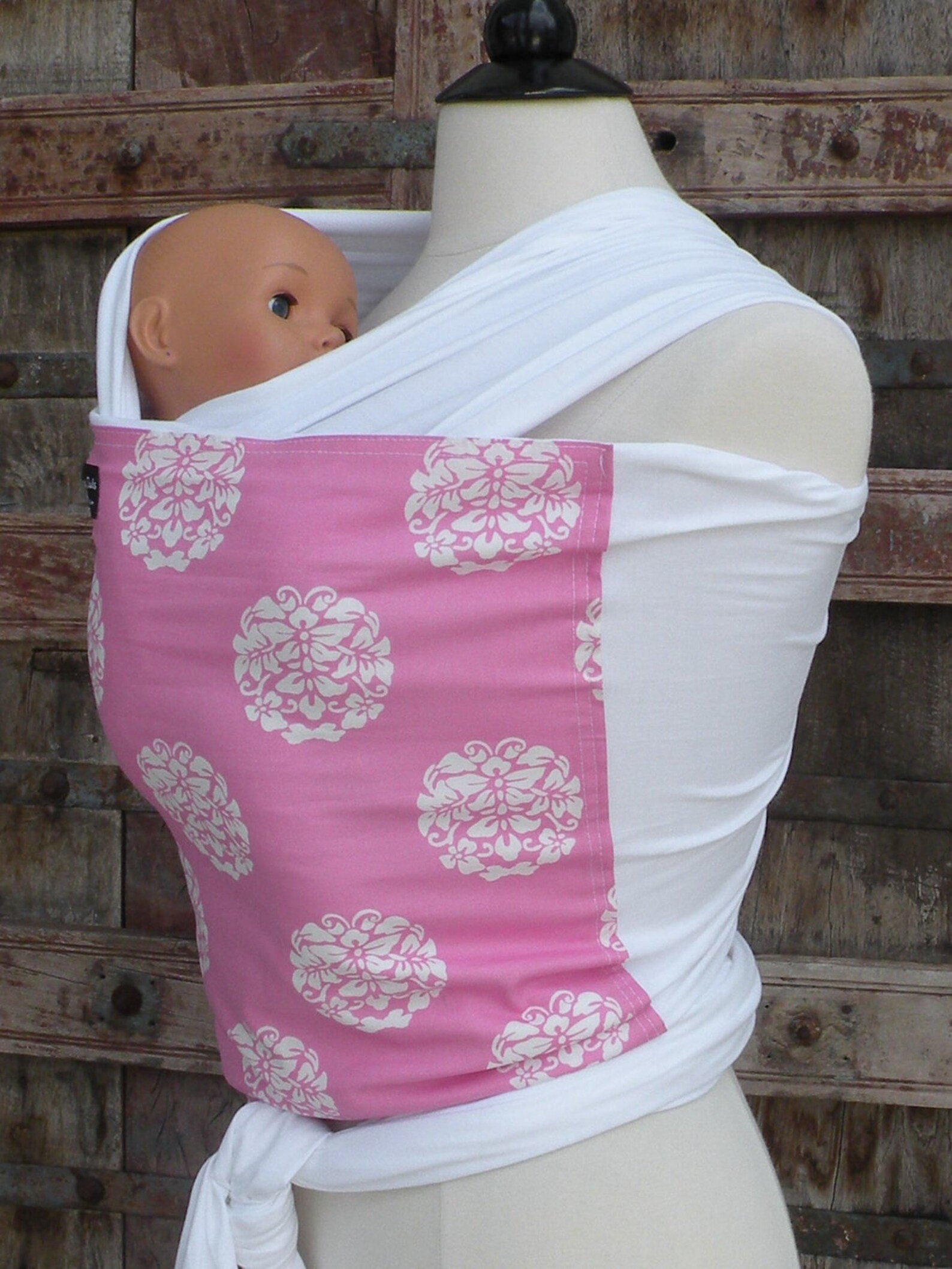 ORGANIC COTTON Baby Wrap Sling Carrierbubblegum Pinkblooms Etsy