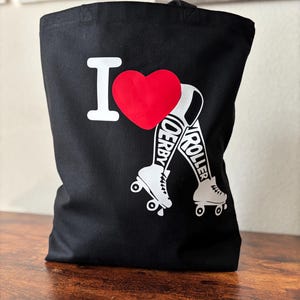 I Love Roller Derby Canvas Tote Bag