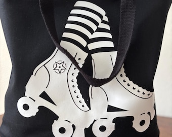 Stripes and Skates Canvas Tote Bag