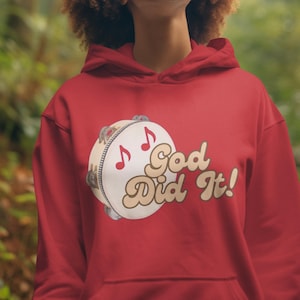 God Did It Cowl Hood Sweater, Religious Sweatshirt, Pullover Jumper, Christian Hoodie, Religious Gift, Unisex Hooded Sweatshirt