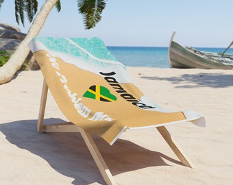 Soft, Luxurious, Jamaica Beach Towel. Beach Destination Wedding Towel. No Problem Mon