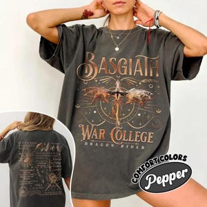 Basgiath War College Comfort Colors Shirt, Fourth Wing 2 Sided Shirt, Xaden Riorson Fan, Dragon Rider Merch, Rebecca Yarros