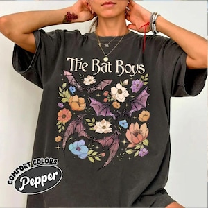 The Bat Boys Flower Tee, Acotar Graphic Bookish Fan Shirt, The Night Court T Shirt, Gift For Book Lover T-Shirt