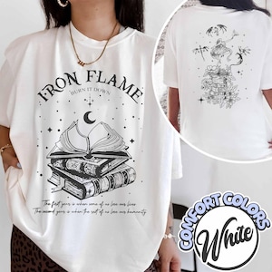 Iron Flame Comfort Farben Shirt, Vierter Flügel Dragon Rider T-Shirt, Rebecca Yarros inspiriert Shirt, Violet Sorrengail Bücherwurm Geschenk