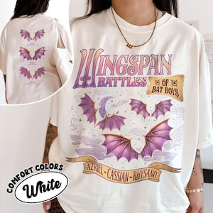 Acotar The Bat Boys Comfort Colors Shirt, Night Court Illyrians Tee, Rhysand Cassian Azriel Wingspan Bat Boys, Acotar SJM Bookish Gifts