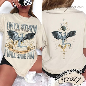 Fourth Wing Comfort Colors T-Shirt, Onyx Storm Dragon Rider Tee, Fantasy Bookish Gift for Readers, Violet Sorrengail Aesthetic Shirt