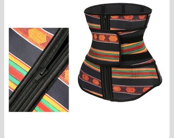 Viola African Print Waist Trimmer Belt - Women's Tummy Control Sweat Band for Intense Workouts, Waist Trainer -Slimming Results, Body Shaper