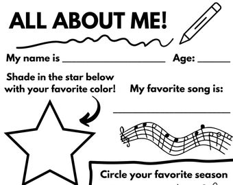 Occupational Therapy All About Me Worksheet