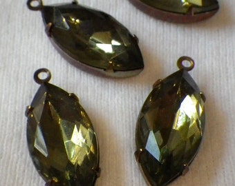Black Diamond 18X9mm Glass Drops 4 Pcs
