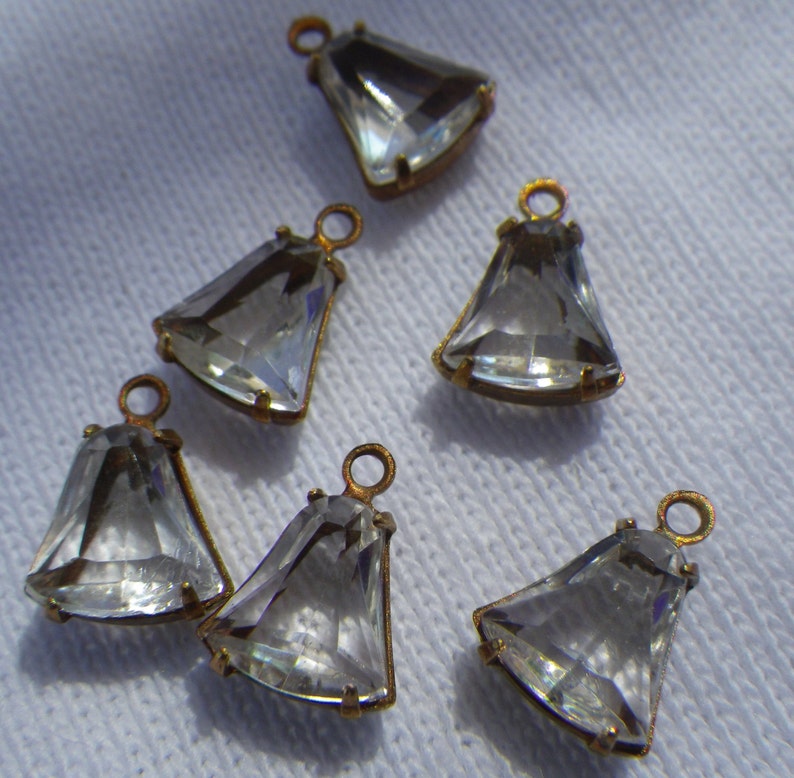 Crystal Clear Tiny Bell Drops One Loop 8mm 6 Pcs Etsy
