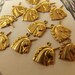 Unicorn Tiny Profile Brass Charms 12X10mm 12 Pcs