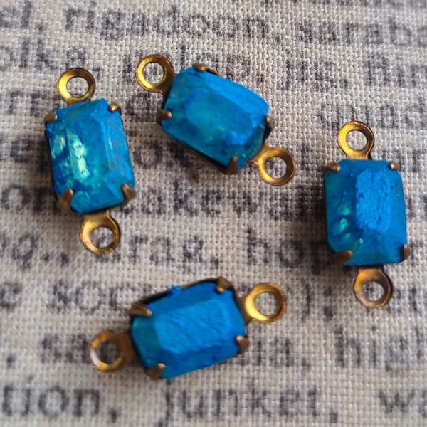 Electric Blue Frosted 7x5mm Drops 4 Pcs