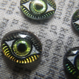 Vitrail Wide Eye 10x8mm Oval Glass Cabochons 4 Pcs