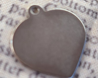 Ciondoli a forma di cuore in acciaio da 19 mm, 10 pezzi