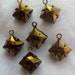 Foxy Brown Iris 8x8mm Square Rauten Rose Glass Drops One Loop 6 Pcs