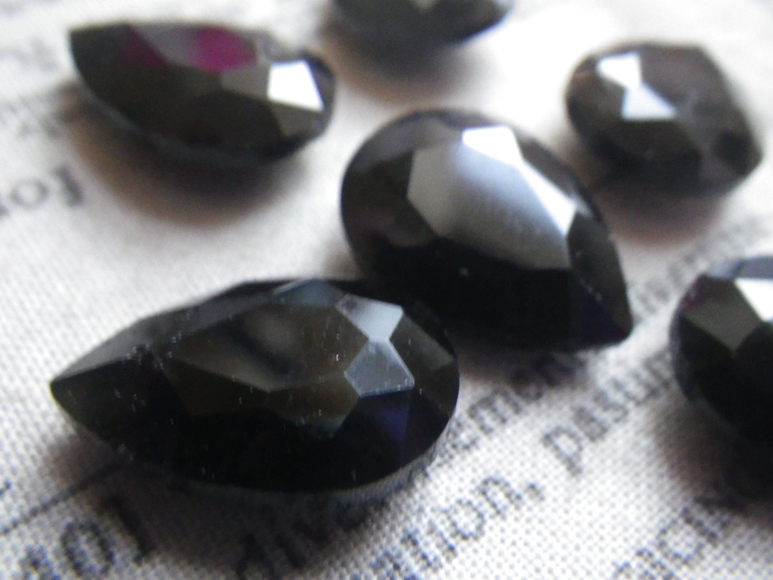 Opaque Jet Black Glass 18x13mm Pear Gems 6 Pcs - Etsy