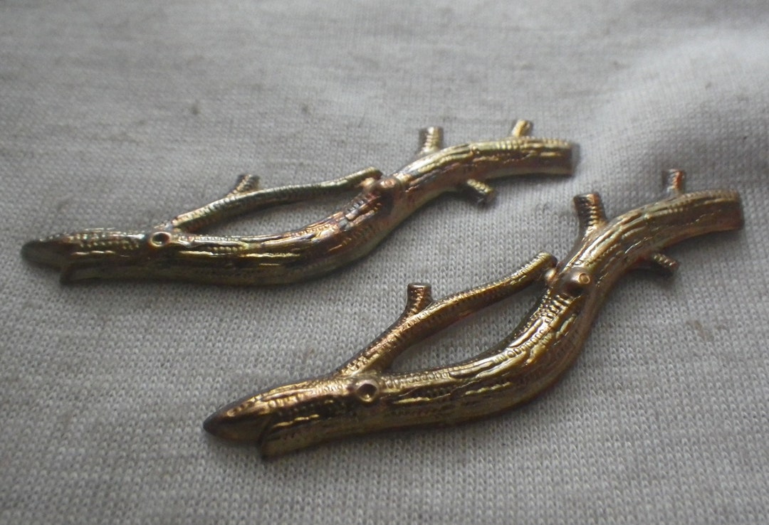 Two Inch Branch Graceful Curved Brass Ox Two Inch Branch Stampings 2 Pcs - Etsy