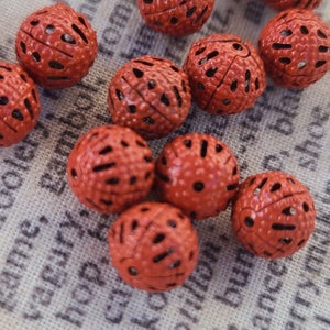 Brick Red 8mm Filigree Spacer Bead Rounds 15 pieces