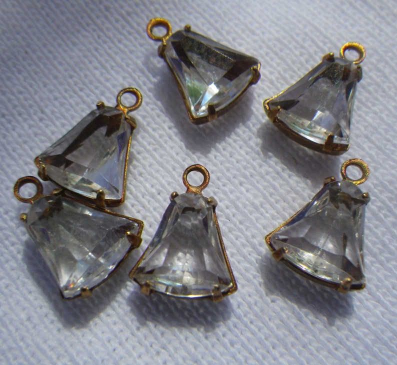 Crystal Clear Tiny Bell Drops One Loop 8mm 6 Pcs Etsy
