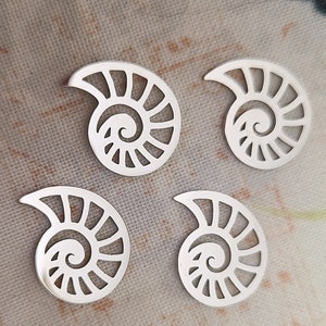 Nautilus or Ammonite Charms 18mm Stainless Steel 4 Pcs
